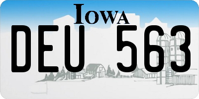 IA license plate DEU563
