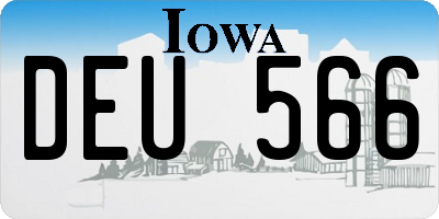 IA license plate DEU566