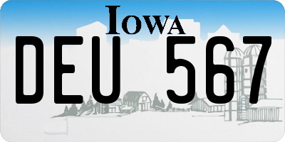 IA license plate DEU567