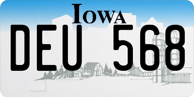 IA license plate DEU568
