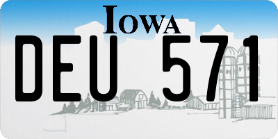 IA license plate DEU571