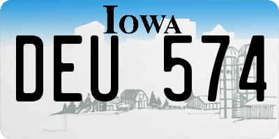 IA license plate DEU574