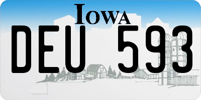 IA license plate DEU593