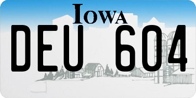 IA license plate DEU604