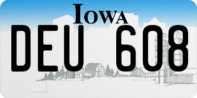 IA license plate DEU608
