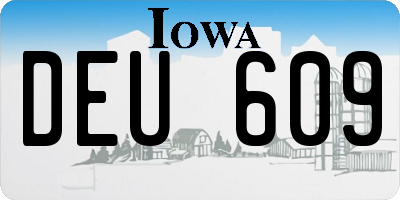 IA license plate DEU609