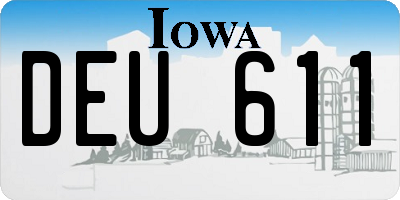 IA license plate DEU611