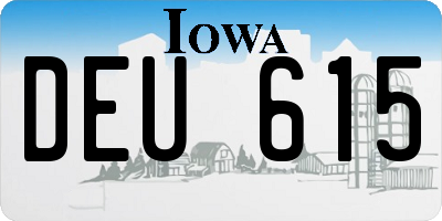 IA license plate DEU615