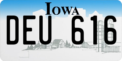 IA license plate DEU616