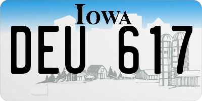 IA license plate DEU617
