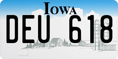 IA license plate DEU618