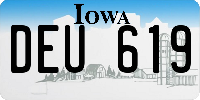 IA license plate DEU619