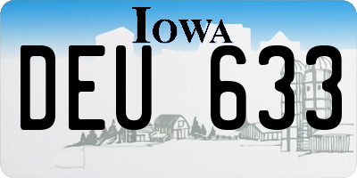 IA license plate DEU633