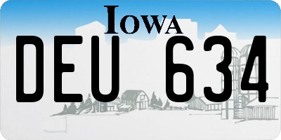 IA license plate DEU634