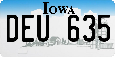 IA license plate DEU635
