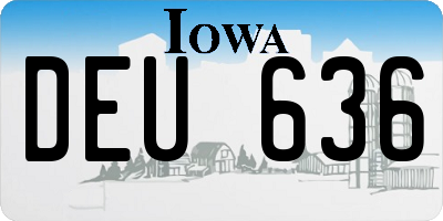 IA license plate DEU636