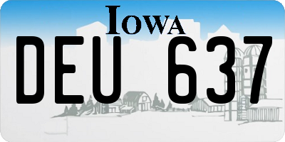 IA license plate DEU637