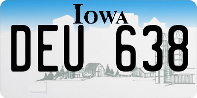 IA license plate DEU638