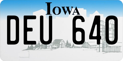 IA license plate DEU640