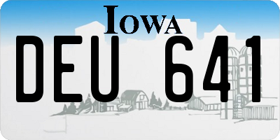 IA license plate DEU641