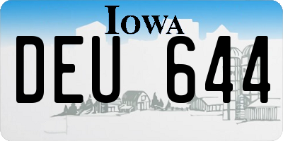 IA license plate DEU644