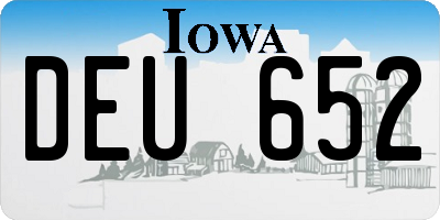 IA license plate DEU652