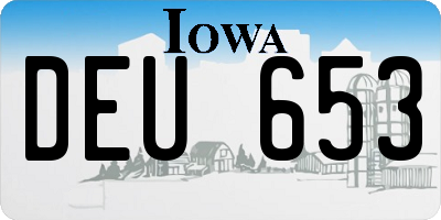 IA license plate DEU653