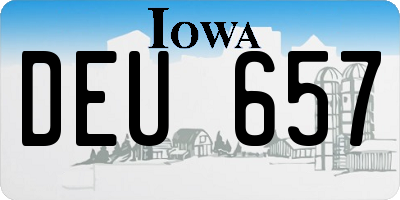 IA license plate DEU657