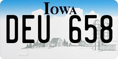IA license plate DEU658