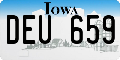 IA license plate DEU659