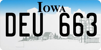 IA license plate DEU663