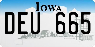IA license plate DEU665