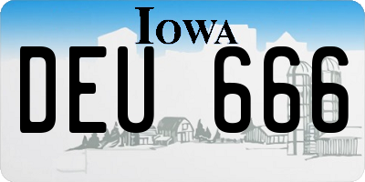 IA license plate DEU666
