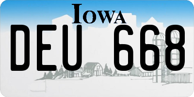 IA license plate DEU668