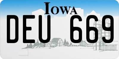 IA license plate DEU669