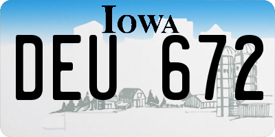 IA license plate DEU672