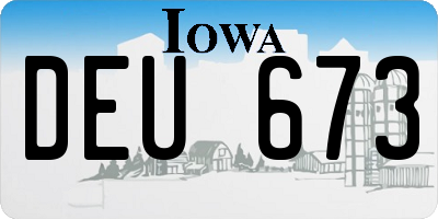 IA license plate DEU673