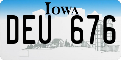 IA license plate DEU676