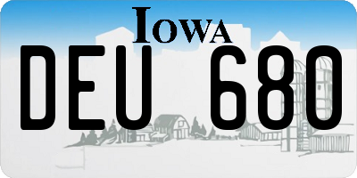 IA license plate DEU680