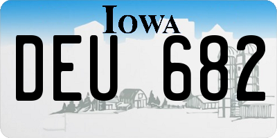 IA license plate DEU682