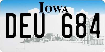 IA license plate DEU684