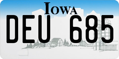 IA license plate DEU685