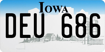 IA license plate DEU686