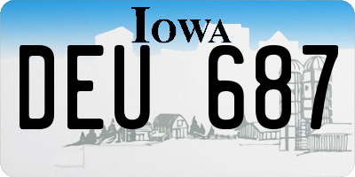 IA license plate DEU687