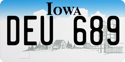 IA license plate DEU689