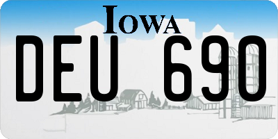 IA license plate DEU690