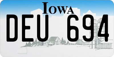 IA license plate DEU694