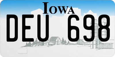 IA license plate DEU698