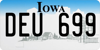 IA license plate DEU699