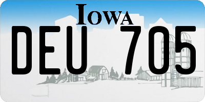 IA license plate DEU705